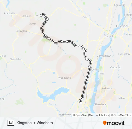 ADIRONDACK TRAILWAYS 612 Bus Line Map