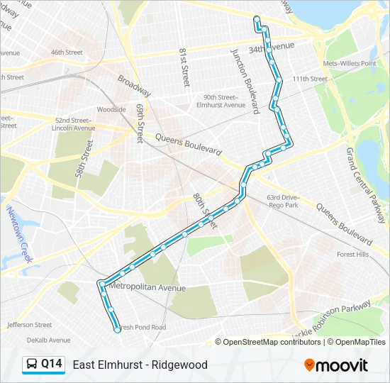 Q14 Bus Line Map