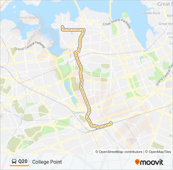 Q20 Bus Line Map