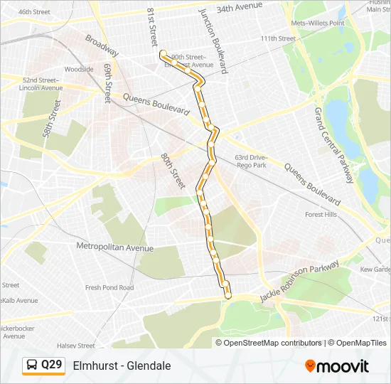 Q29 Bus Line Map