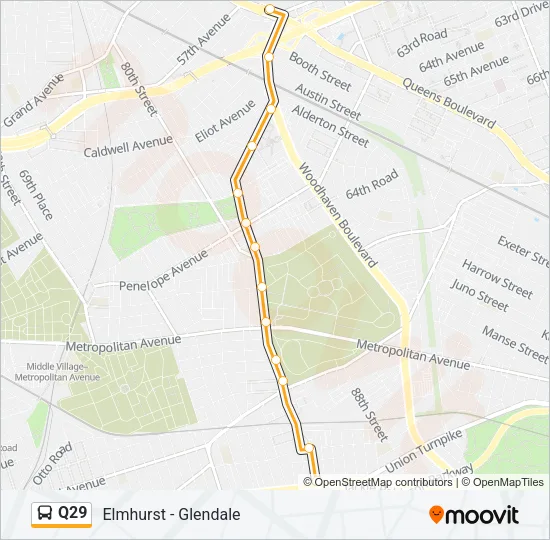 Q29 Bus Line Map