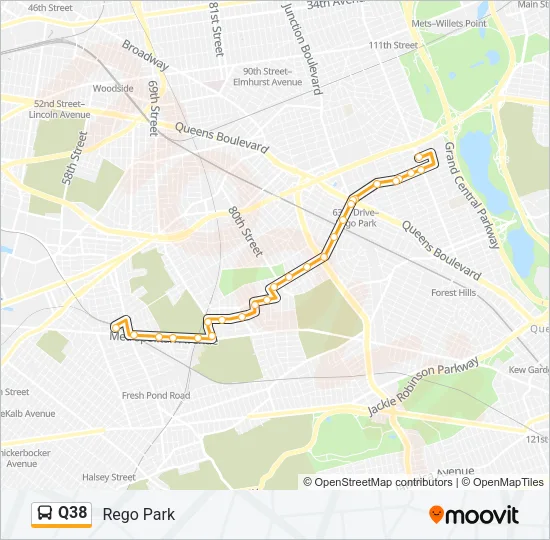 Q38 Bus Line Map