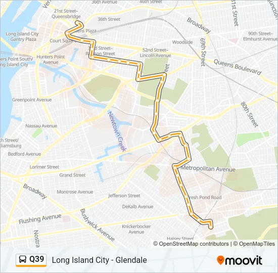Q39 Bus Line Map