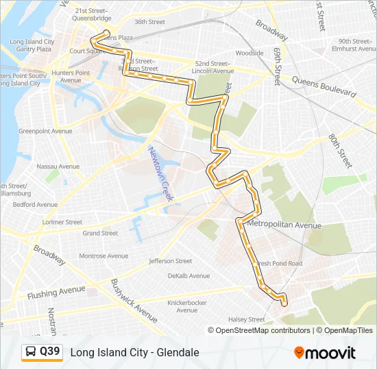 Q39 Bus Line Map