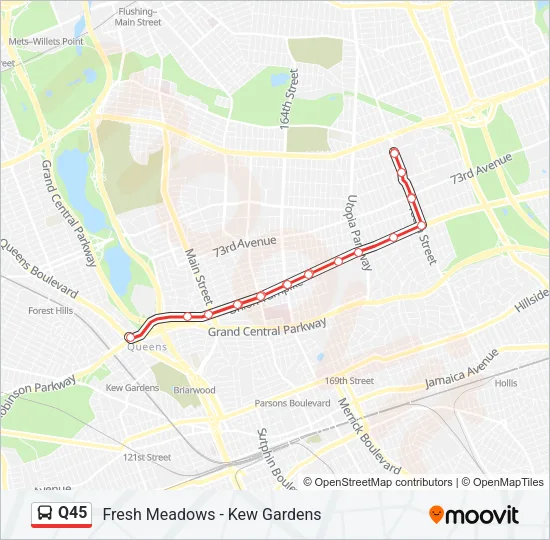 Q45 Bus Line Map