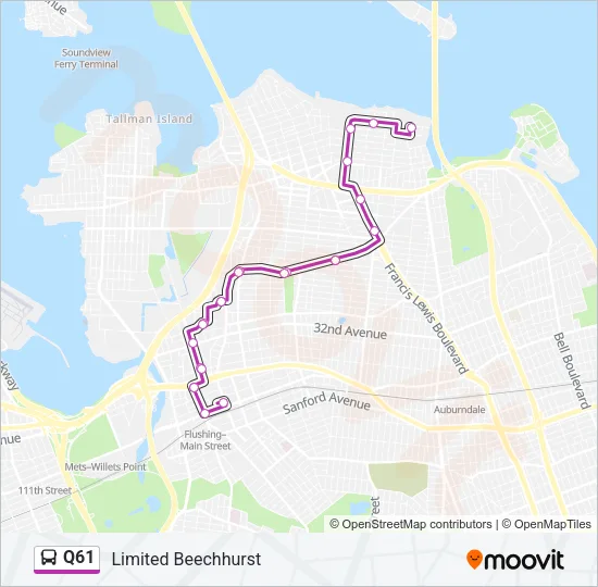 Q61 Bus Line Map