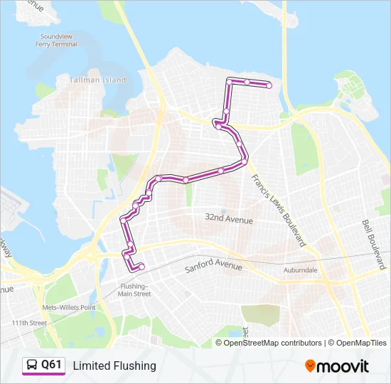 Q61 Bus Line Map