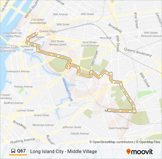 Q67 Bus Line Map