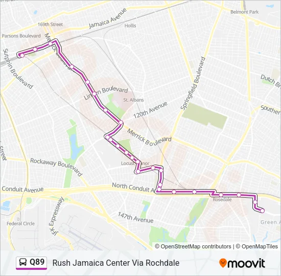 Q89 Bus Line Map