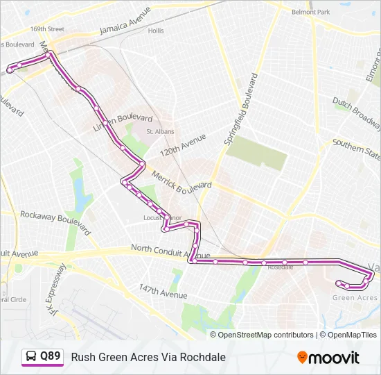 Q89 Bus Line Map
