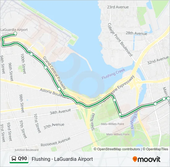 Q90 Bus Line Map