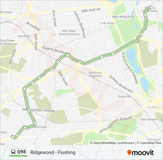 Q98 Bus Line Map