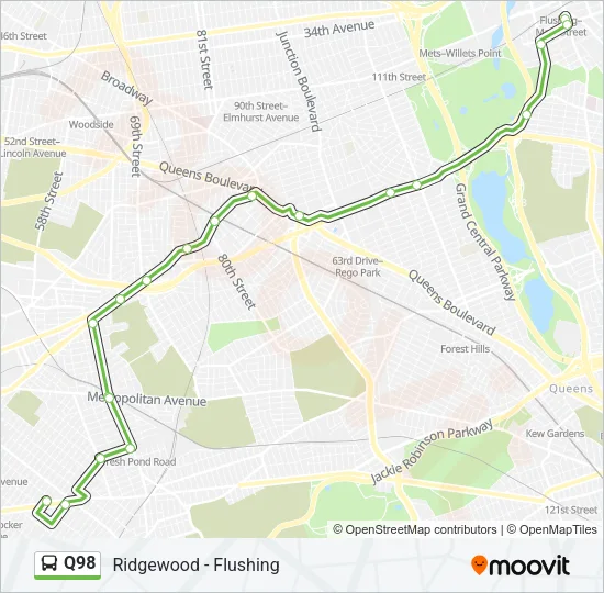 Q98 Bus Line Map