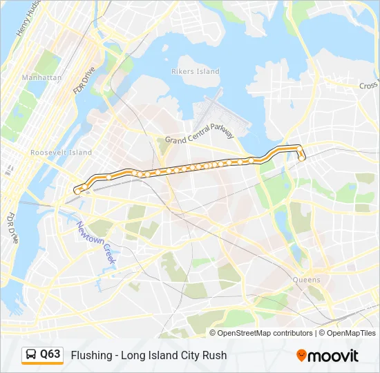 Q63 Bus Line Map