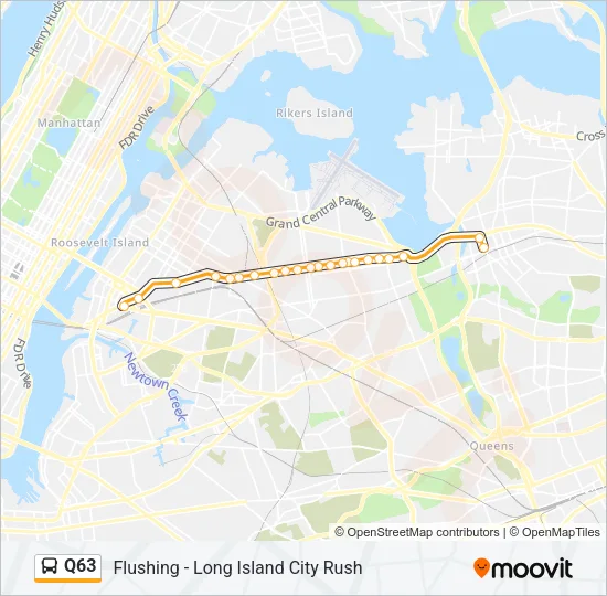 Q63 Bus Line Map
