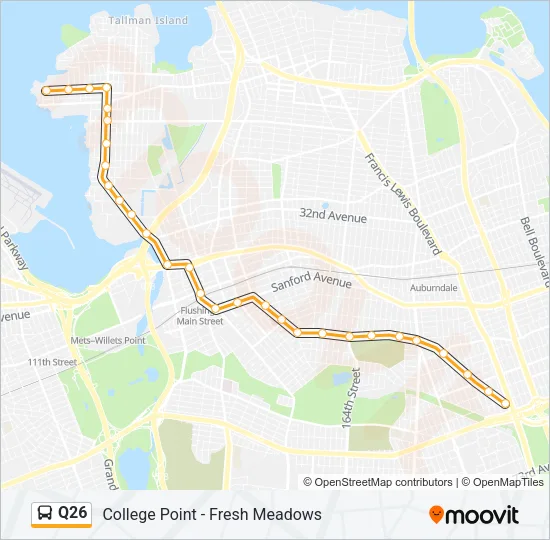 Q26 Bus Line Map