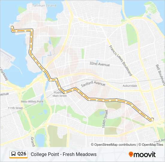 Q26 Bus Line Map