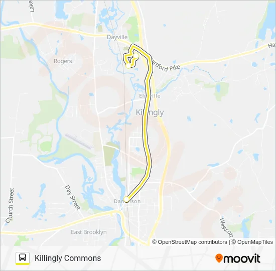 Maps Killingly Ruta WEEKENDER: horarios, paradas y mapas - Killingly Commons (Actualizado)