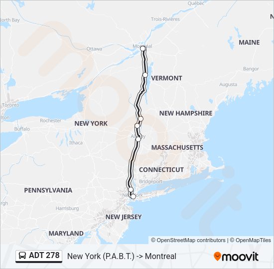 ADT 278 Bus Line Map