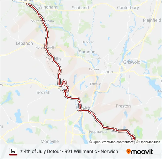 991 Bus Line Map