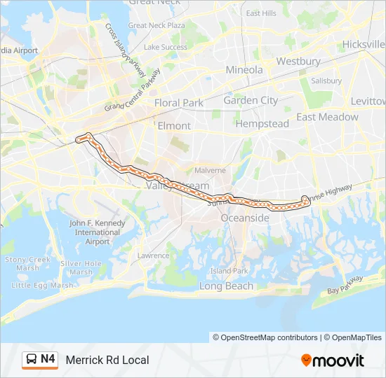 N4 Bus Line Map