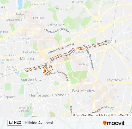 N22 Bus Line Map