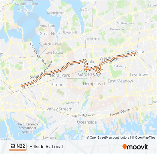N22 Bus Line Map