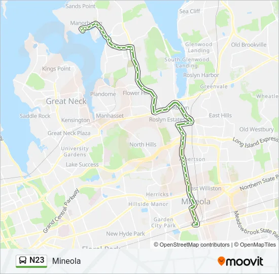 N23 Bus Line Map