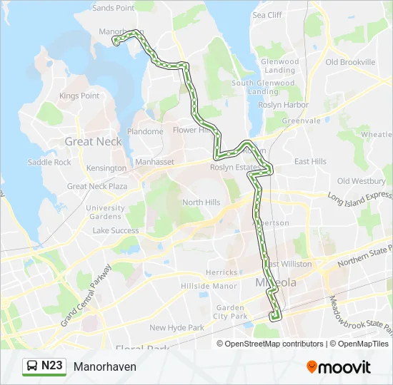 N23 Bus Line Map