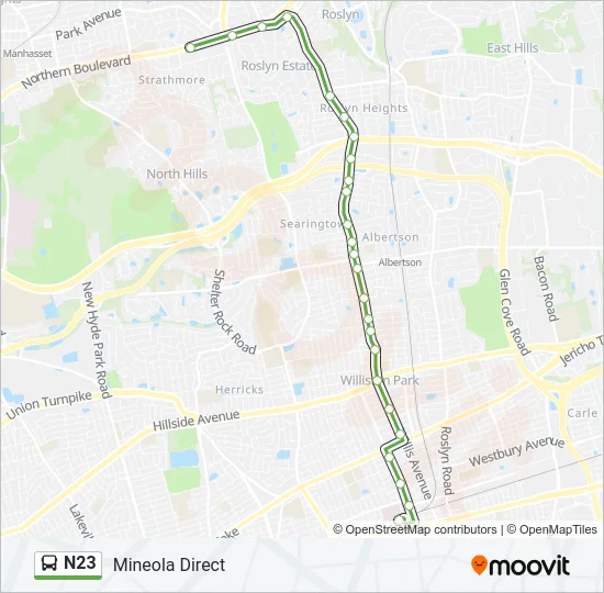 N23 Bus Line Map