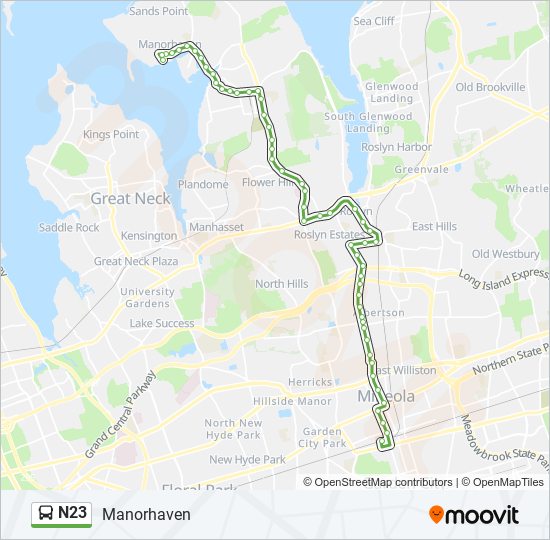 N23 bus Line Map