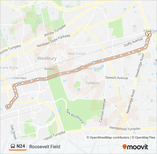 N24 Bus Line Map