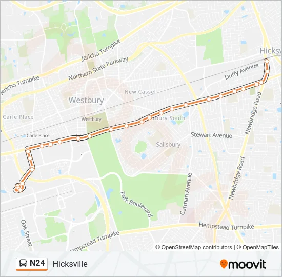 N24 Bus Line Map