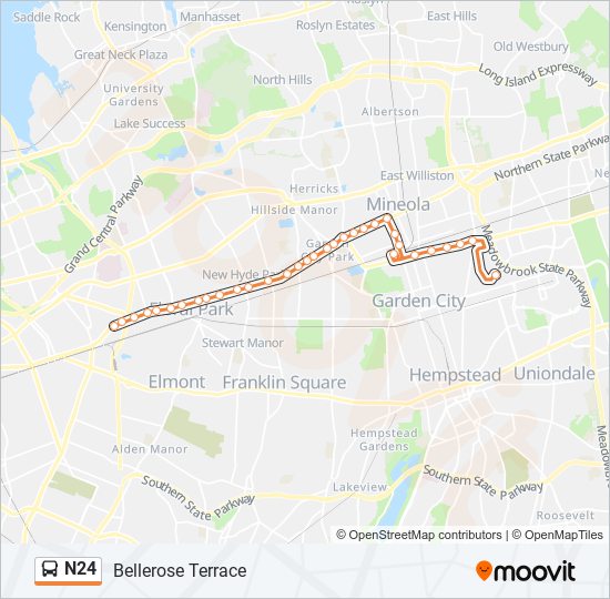 N24 bus Line Map