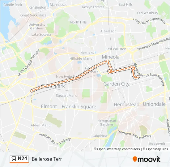 N24 Bus Line Map