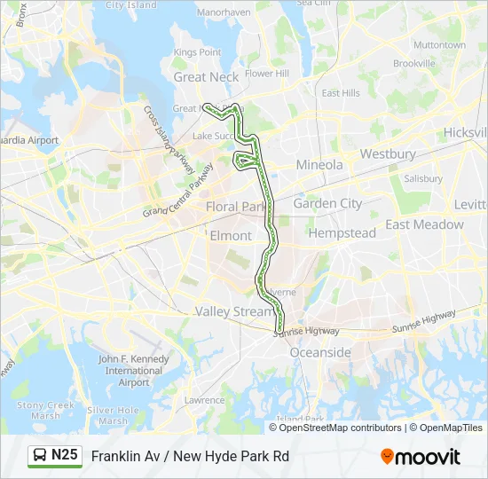 N25 Bus Line Map
