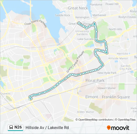 N26 Bus Line Map