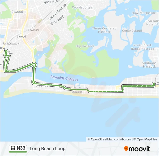 N33 Bus Line Map