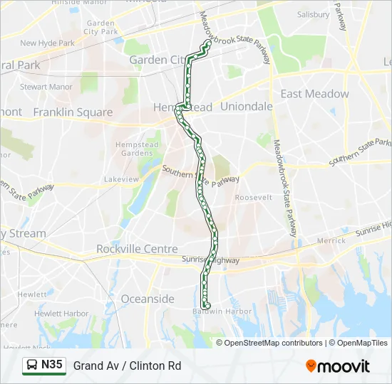 N35 Bus Line Map