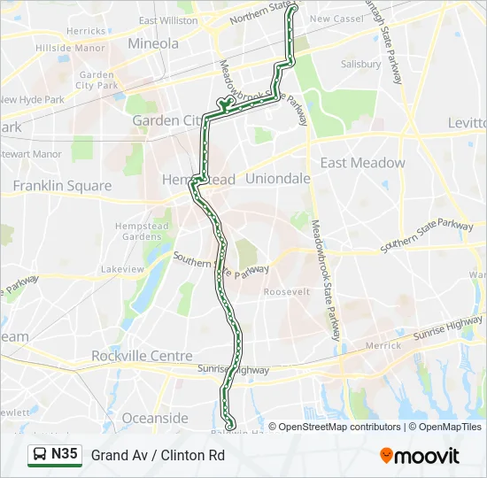 N35 Bus Line Map