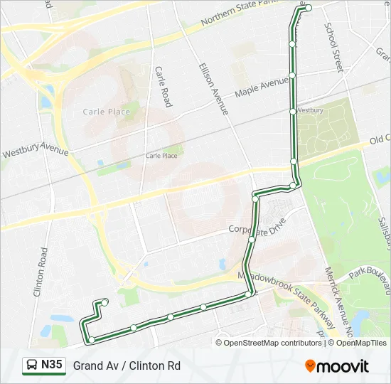 N35 Bus Line Map