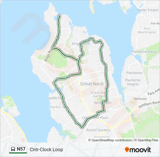 N57 Bus Line Map
