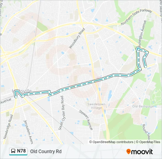 N78 Bus Line Map