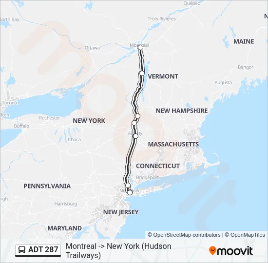 ADT 287 Bus Line Map