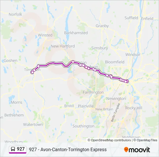 Mapa de 927 de autobús
