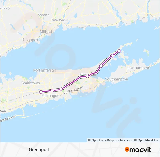 Mapa de GREENPORT SERVICE de tren