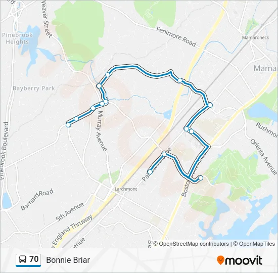 70 Bus Line Map