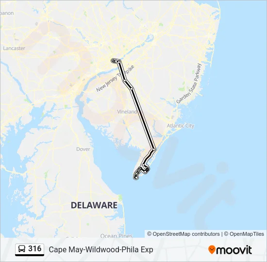 316 Bus Line Map