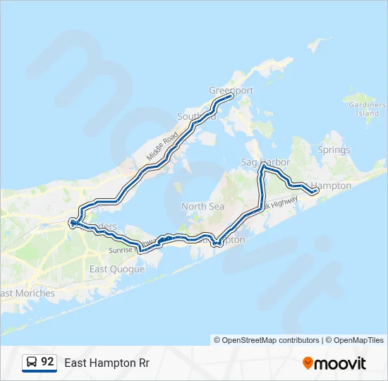 92 Route: Schedules, Stops & Maps - East Hampton Rr (Updated)