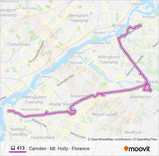 413 Route: Schedules, Stops & Maps - Camden Via Burlingtn Ctr Camden ...